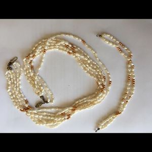 River pearl necklace and bracelet